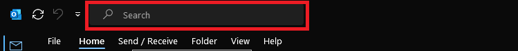 Outlook Search Bar