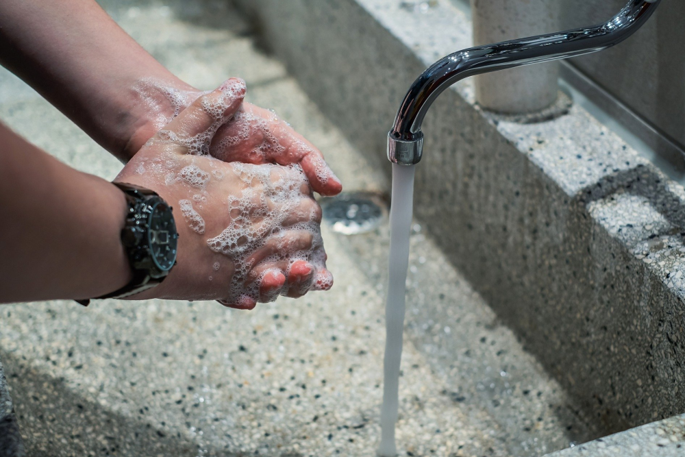 washing hands