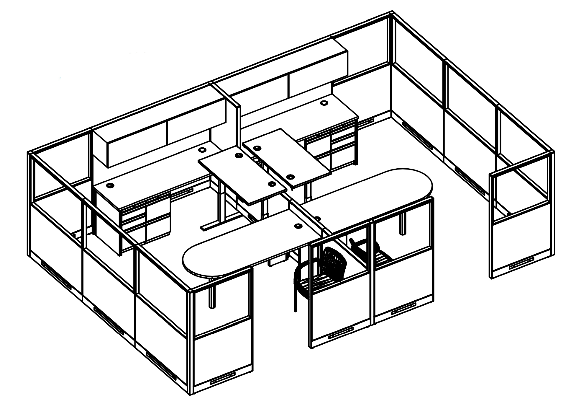 3D rendering of an office space