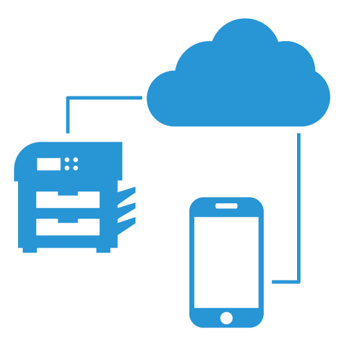 Cloud based mobile print solution diagram