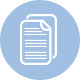 White document icon in front of a backup document on a blue circle